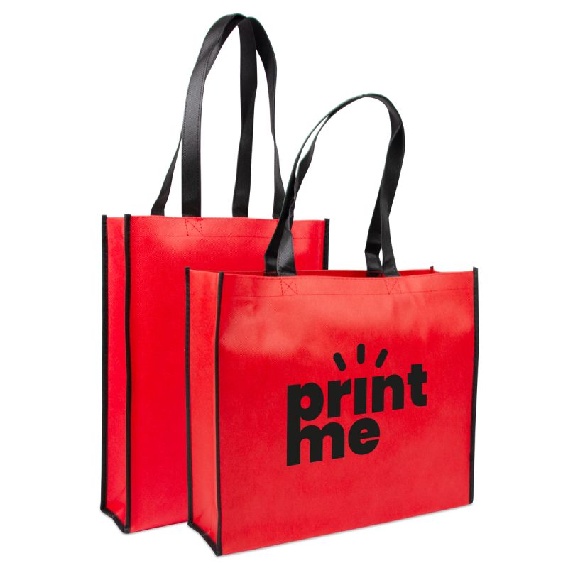 Non-woven shoppers - Rood/zwart duotone